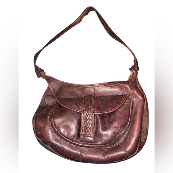Frye Handbags - Frye Burgundy Leather Hobo Shoulder Bag